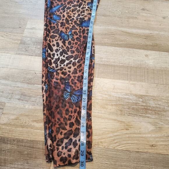 Fashion Nova 1x sheer leopard print butterfly mesh pants - Picture 5 of 7